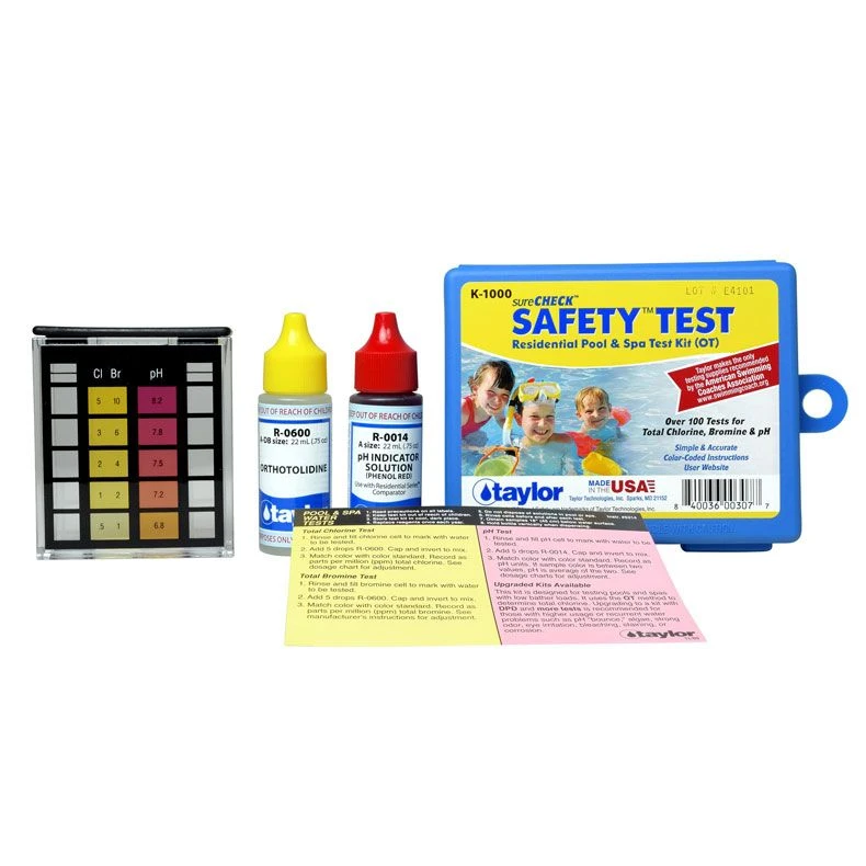 Taylor K-1000 SureCHECK Safety Test, Total Chlorine, Total Bromine, And PH (Hi Range), OTO